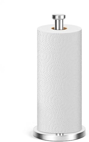 Portasciugamani da cucina autoportante, porta asciugamani di carta verticale in acciaio inox, accessorio antiscivolo per rotoli di carta e asciugamani, pratico porta rotolo da cucina per cucina,