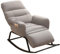 Relax Sessel Groß Sofa-Schaukelstuhl aus Cord Verstellbarer Winkel der Rückenlehnenbeine 3 Schichten Innenkernfüllung Loungesessel Mit Seitentaschen(Gray)
