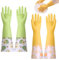 LHLZNB Ringelblumen-Handschuhe mit breiter Öffnung, Samt-Innenfutter, Größe M, für Spülhandschuhe, Küchenhandschuhe zum Geschirrspülen, anwendbar für die Küche, Premium-Gummihandschuhe für die Arbeit