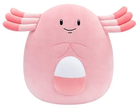 Pokemon Squishmallows - 25 cm Chansey - 10 inch pink/weiß verstopft Plüschspielzeug - offizielles Pokémon Spielzeug für Kinder 2+ Jahre.