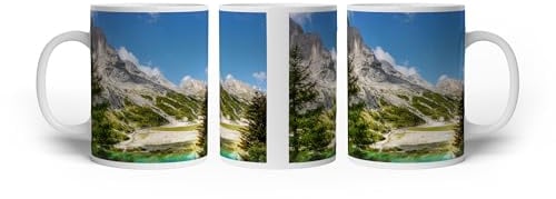 deyoli Motivetasse Berge in Südtirol – Majestätische Höhen 300ml, aus weißem Keramik/Kaffetasse/Geschenkidee