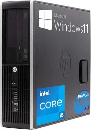 HP Ordenador de sobremesa Compaq 8300 SFF Core i5 hasta 3,60 GHz Windows 11 Pro 16 GB SSD 240 GB | DisplayPort VGA Serie RS232 Ordenador Fijo en casa Oficina reacondicionado (con Periféricos)