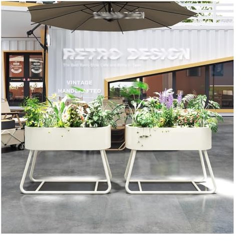 Fioriera alta – durevole aiuola rialzata da giardino per interni ed esterni, design rettangolare per la decorazione del patio e il giardino sul retro