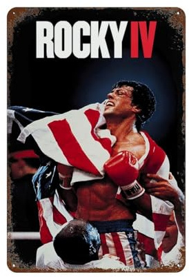 Rocky 4 Filmposter, Wanddekoration, Kunst, Metallblech, Poster, moderne Bar-Dekorationen, 30 x 20 cm