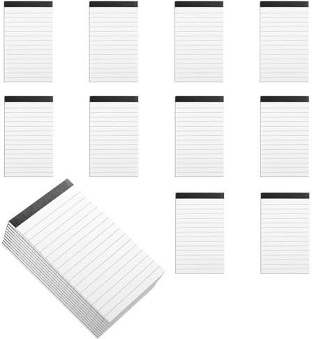 10 Stück Notizblock A7, Kleine Notizblöcke Klein Einkaufsliste, Schreibblock A7 Zettelblock, Liniert Wochenplaner Block Abreißblock Notizzettel für Schule Büro Memo To Do Liste(30 Blatt Pro Blocks)