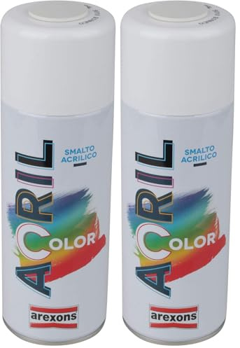 AREXONS Smalto acrilico spray 9010 bianco (Confezione da 2)