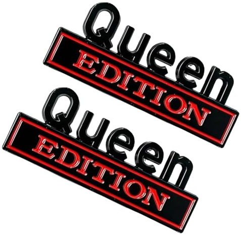 Generisch Queen 3D Sticker | 2 Pieces Metal 3D Waterproof Bumper Decals, Queen Edition Emblem for Trucks SUVs Motorcycle Windscreen Door Rear Panel Fridge Business Travel Use, Handy Piece for