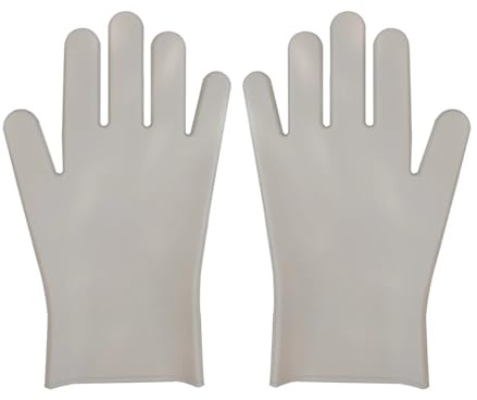 PADGCNOR Reinigungshandschuhe Silikonhandschuhe in essbarer Qualität for die Hautpflege, leichtes Material for Reinigung und einen hygienischen Haushaltshelfer(Light Gray)