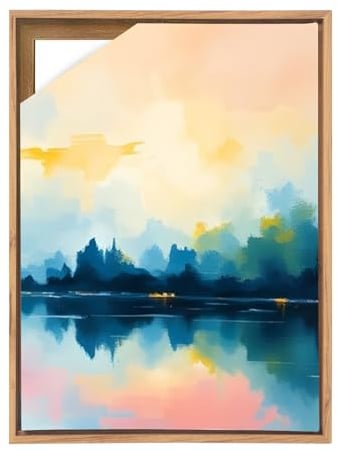 YCBTREE Schattenfugenrahmen 50x70cm, MDF Rahmen für Leinwand mit Tiefeneffekt ohne Glas und Rückwand Bilderrahmen für Leinwand Keilrahmen (Naturholz, 50×70cm)