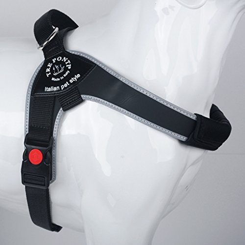 TRE Ponti Geschirr Brio schwarz reflektierender Rand 60-75 cm bis ca 10-20 kg