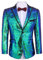 Coofandy Herren Glänzende Pailletten Jackett Blazer mit einem Knopf Smoking für Party, Hochzeit, Bankett, Prom groß Blau