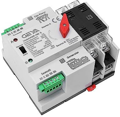 GAEYAELE Interruptor de transferencia automática Interruptor de alimentación dual 2Pole 63A 220V Tipo de riel DIN (2P-63A-AC220V)