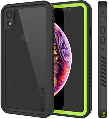PunkCase iPhone XR Waterproof Case, [Extreme Series] [Slim Fit] [IP68 Certified] [Shockproof] [Snowproof] Armor Cover W/Built In Screen Protector Compatible W/Apple iPhone XR [Light Green]