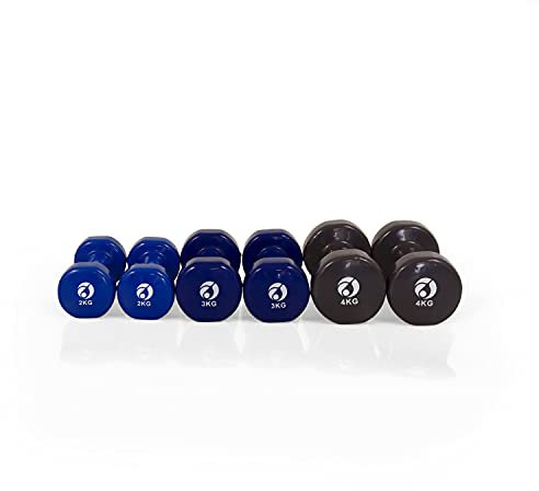 18 Kilogramm Set | 3 Hantel Paare aus VINYL | Gymnastikhanteln | Hanteln | Kurzhanteln | 3 Paar | 2x 2,0 Kg | 2x 3,0 Kg | 2x 4,0 Kg