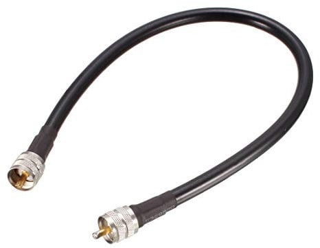 sourcing map RG8X Coaxial Cable with Pl-259 Male Connectors for CB/Ham Radio 2 ft