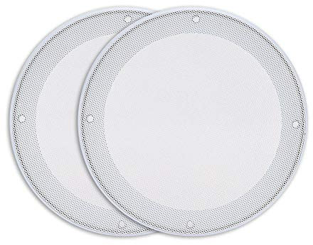 Lautsprecher schutzhülle, 2 stück 6,5 Zoll Lautsprecher schutzhülle kaltgewalzten Stahl + abs Abdeckung für Lautsprecher Dekoration Schutz(Weiß)