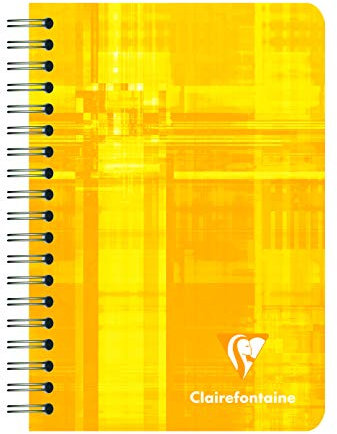 Clairefontaine 8502C - Packung mit 5 Notizbücher mit Spiralbindung, 9 x 14 cm, kariert, 90 g, 90 Blatt, farbig sortiert, 1 Pack