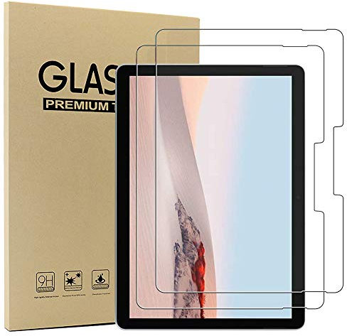 Ash-case [2 Pack] Compatible with Microsoft Surface GO 2 Tablet, 10.5''Inches - Tempered Glass Screen Protector - [3D Round Edge][9H Hardness] [Crystal Clear][Scratch Resist],Clear