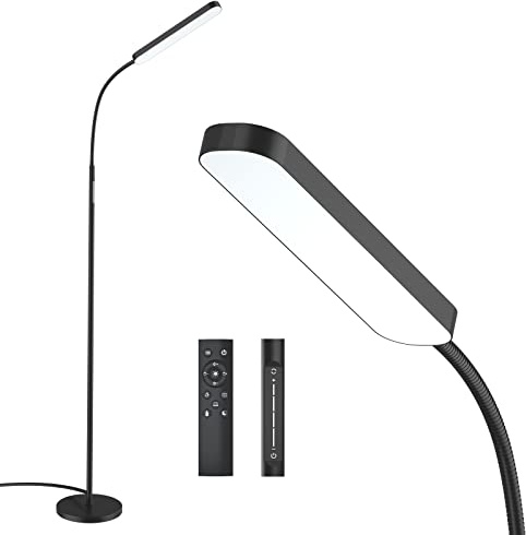 Wio-Mio Floor lamp, 15w/1000lm Bright LED Floor Lamp with Stepless Adjustable 3000K-6000K Colors and Dimmer, Remote and Touch Control, Adjustable Floor Lamp for Living Room