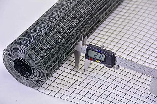 Zaun-Nagel Volierendraht Maschendraht Hasendraht Hühnerzaun Kleintierzaun Hasengitter Drahtzaun anthrazit Maschenweite, Länge und Höhe wählbar DD (12,7x12,7 x 500 mm Länge 15 m)