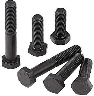 BOZONLI Sechskantschrauben Kohlenstoffstahl Vollgewindeschrauben Schrauben Schwarz, M6×20mm,20 Stück