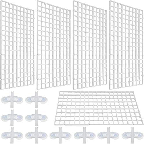 Demason 5 Pcs Divisor de Acuario, Rejilla Divisora Acuario, para Tanques de Acuario, Divisor de Aislamiento para Peceras, Separador de Bandeja para Peces, con 10 Ventosas Divisorias (Blanco)