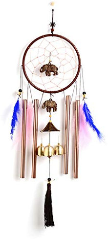GUMEI Traumfänger Feder Windspiel Wandbehang Ornamente Handgemachte Traumfänger Elefant Liebe Herz Glocke Kinder Home Office Schlafzimmer Dekoration