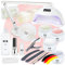 ND24 NailDesign – Gelnägel Starter Set mit Haftgel, Aufbaugel, Frenchgel, Versiegelungsgel, LED-Lampe, Studio-Elektronik & Zubehör – 18-teiliges Komplettset für Anfänger geeignet – Gel Made in Germany