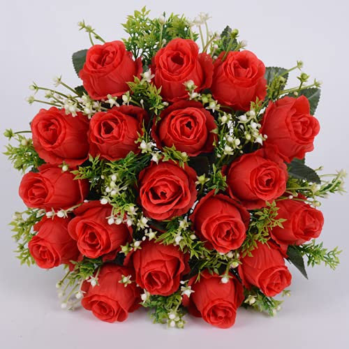 Künstliche Blumen für Friedhof, Gedenkblumen, geeignet für Friedhofsblumenarrangements, Innen- und Außenblumendekoration