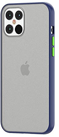 Coque for Apple iPhone 12 / Pro & iPhone 12 Pro Max – Caoutchouc Liquid silicone, TPU - Transparent Matte Contours colorés - Fine, Cover Protection Bumper Anti-choc - Housse étui Anti Traces de Doigts
