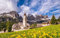 Haeran River Vollbohrer Dolomiten Alpen Sommer Kirche Berg Landschaft Diy 5D Diamond Painting By Number Unique Kits Home Wall Decor