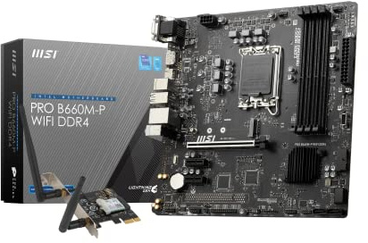 MSI PRO B660M-P WiFi DDR4 Motherboard, Micro-ATX - Unterstützt Intel 12. Generation Core Prozessoren, LGA 1700 - DDR4 Memory Boost 4600 + MHz/OC, PCIe 4.0 x16 Steckplatz, 1 x M.2 Gen4/3