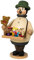 Drechslerei Kuhnert - Rauchmann/Räucherfigur aus Holz - Max als Spielzeughändler - 16cm Höhe - Made in Germany