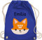 Turnbeutel Rucksack - Süßer schlauer Fuchs - Unisize - Royalblau - personalisierte geschenke mädchen beutel stoffbeutel kindergarten name personalisieren kinder juterucksäcke personalisierter