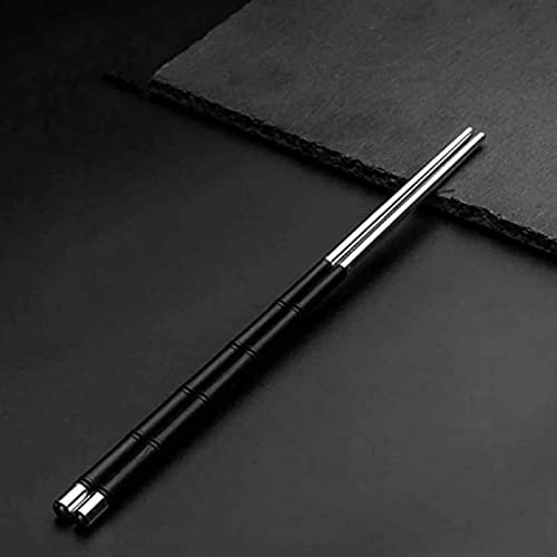 LR.store Bacchette Cinesi Lavabili lavastoviglie Fughe riutilizzabili, Bacchette di Metallo, Bacchette d'Argento 999, Set di Bacchette in Legno Ebano, Riutilizzabile, lavastoviglie (Size : 1)