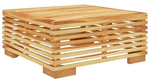 vidaXL Garten Couchtisch Gartentisch Balkontisch Terrassentisch Beistelltisch Kaffeetisch Tisch Teetisch Holztisch 69,5x69,5x31cm Massivholz Teak