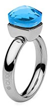 Qudo Firenze Edelstahl Ring mit Farbstein capri (blau) (54 (17))