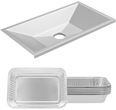 SafBbcue Spirit 200 Grease Tray for Weber Genesis Silver A Grill Parts Old Spirit 200 500 520 Grill Replacement Parts Spirit E210 with Side Control Panel, 10pcs Catch Pan Liners for Weber 99251