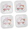 Lot de 4 Assiettes Apéritives, Assiettes Créatives pour Collations aux Fruits, Assiettes à Dessert en Mélamine, Assiettes à Salade, Fromage, Plateau Plat en Os pour Hoem,(Les amoureux)