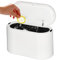 Ockyunoo Tischmülleimer Mini Abfalleimer, Mini Abfalleimer Tisch Mülleimer, Bad Kosmetikeimer Tischabfalleimer, Weiß Tischabfalleimer, Plastik Abfalleimer, für Schminktisch, Schlafzimmer, Theke