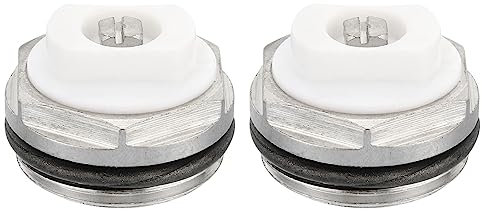 PATIKIL 3/4 BSP 2Pack Stecker Gewinde Manuelle Heizkörper Entlüftung Stopfen Ventile Vernickelt Messing Stecker für Heizkörper Silber Weiß
