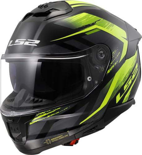 LS2, Integralhelme motorrad STREAM II Fury black H-V yellow, L