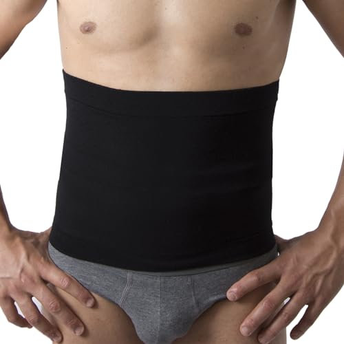 Beman - 556 Bauch aus MerinoWolle und Baumwolle auf der Haut für Herren und Damen, Körperwärmer, elastischer Lendenwirbelgurt, hypoallergene Rückenunterstützung, H.27 cm (Schwarz, 1/S)