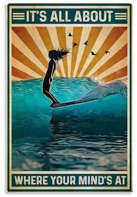 LAHTI Blechschild, Motiv: Jeep und Surfbrett am Strand, dekoratives Gemälde, Leinwand-Wandposter und Kunstdruck, modernes Familienschlafzimmer-Dekor-Poster, 30 x 45 cm