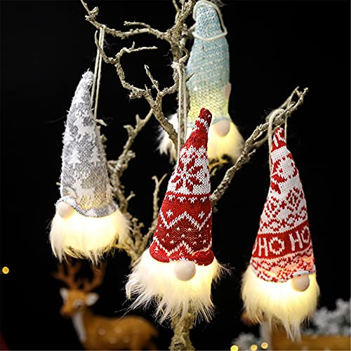 Weihnachtsdeko 4 Stück Weihnachten Deko Wichtel Weihnachtswichtel Anhänger für den Weihnachtsbaum, Christbaum Wichtel Figuren Anhänger als Baumbehang, Weihnachtsschmuck oder Geschenk-Anhänger für Kind