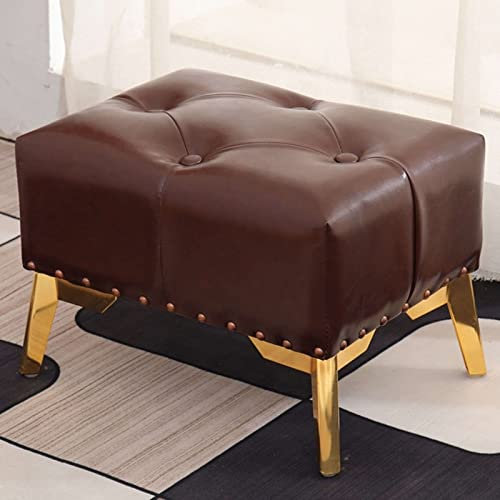 Möbelbeine – rechteckige Sofabänke, Kunst-Ottomane aus Leder mit Beinen aus Titanmetall, leichter, luxuriöser Schuhhocker mit niedriger Fußstütze, tragbarer, gepolsterter Sitz, Heimdekoration-G-15,7 *