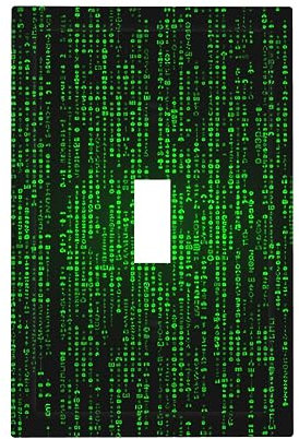 Wall Plate Cover 1 Gang Light Switch Cover Decorative Duplex Wall Plates Green Number Binary Blank Electrical Switch Plate Cover for Electrical Outlets Decorator 5 x 3