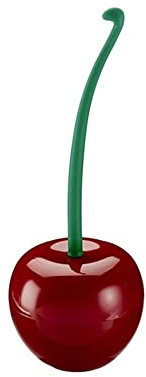 Cepillo de inodoro de cereza, juego creativo de soporte para escobilla de inodoro con soporte y mango largo, bonito cepillo de inodoro de pie de cerezo para baño (color al azar)