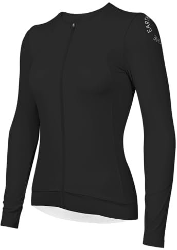 Wulibike Radtrikot Damen Langarm,Fahrradtrikot Atmungsaktiv Rennrad Trikot Hochelastisch Fahrrad Kleidung 4 Taschen Schwarz L