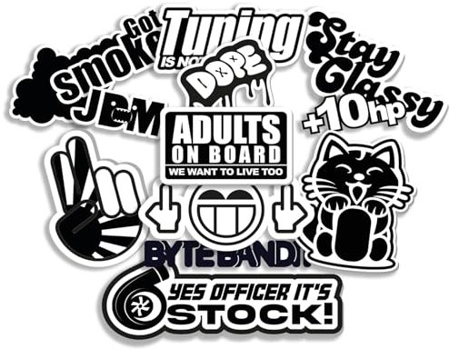 Finest Folia JDM Aufkleber Set für Auto Motorrad Helm Japan Stickerbomb japanische OEM Sticker Tuning Autoaufkleber Folie selbstklebend wetterfest R207 (Stickerbogen 6, Ohne Hologramm Effekt)